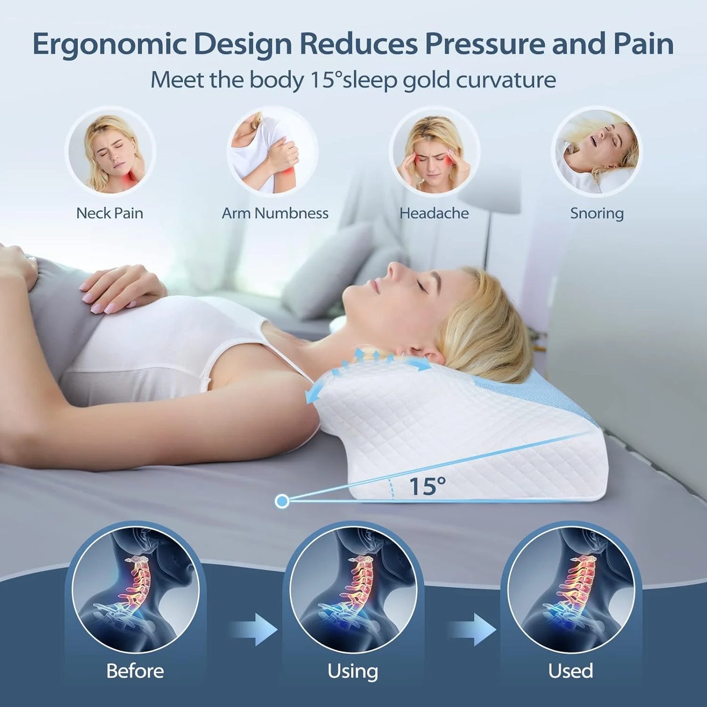 OBIVI Ergonomic Pillow